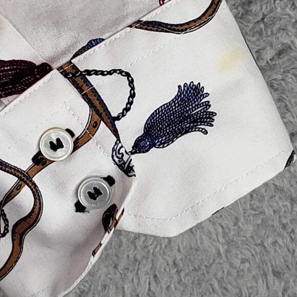 Talbots Button Up Shirt Womens Size 16 White Equestrian Collared No Iron XL - Picture 4 of 10